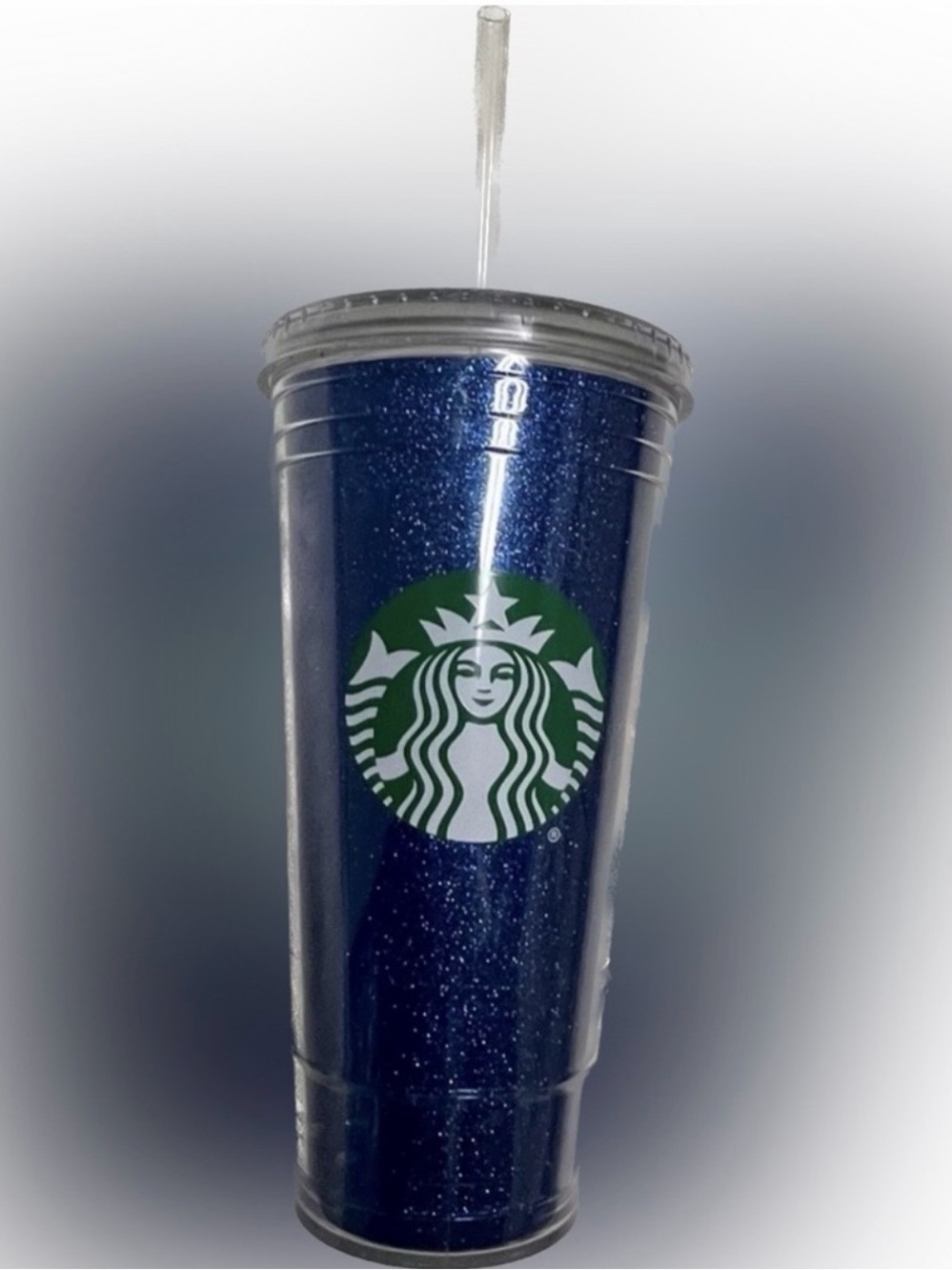 Starbucks Navy Glitter Tumbler with Clear Lid